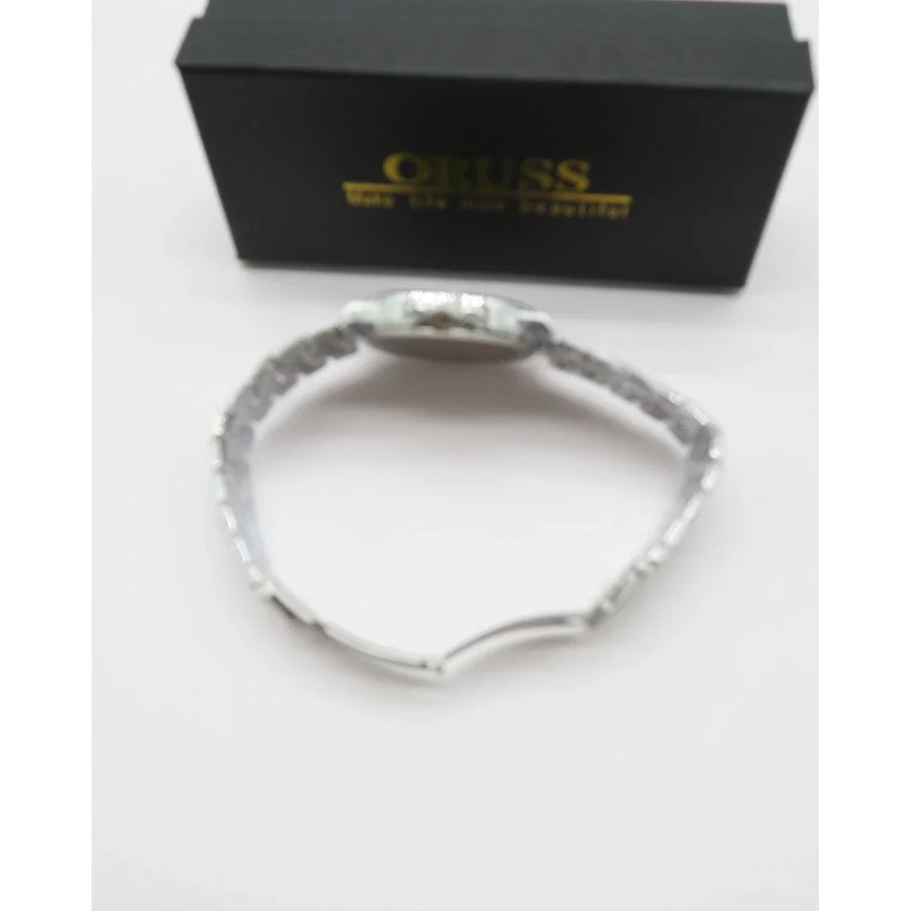 Oruss 1853 Mens Watch Green Dial Silver Stainless Steel Link Bracelet New in Box